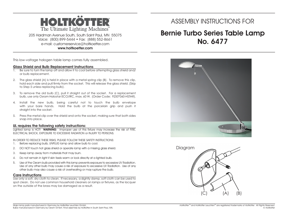 Holtkoetter 6477 User Manual | 1 page