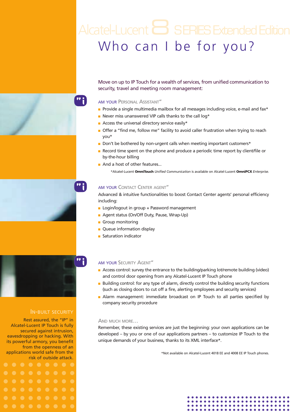 Alcatel-lucent, Series extended edition | Alcatel-Lucent 8 Series User Manual | Page 3 / 6