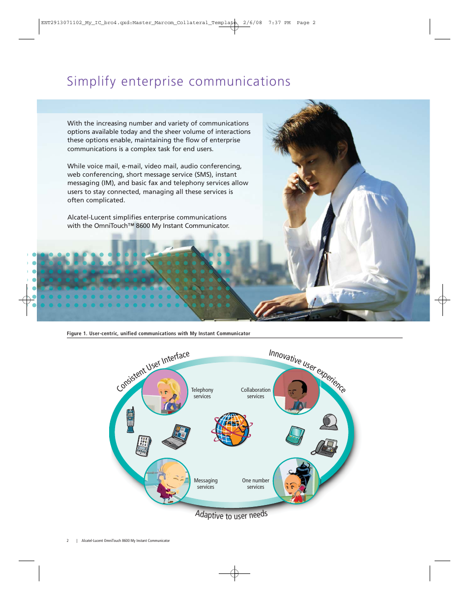 Simplify enterprise communications | Alcatel-Lucent OmniTouch 8600 User Manual | Page 2 / 8