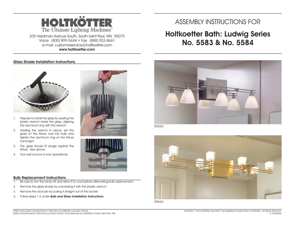 Holtkoetter 5583 User Manual | 2 pages