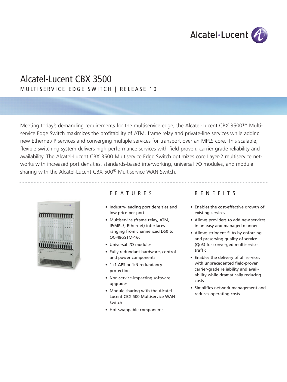 Alcatel-Lucent CBX 3500 User Manual | 2 pages