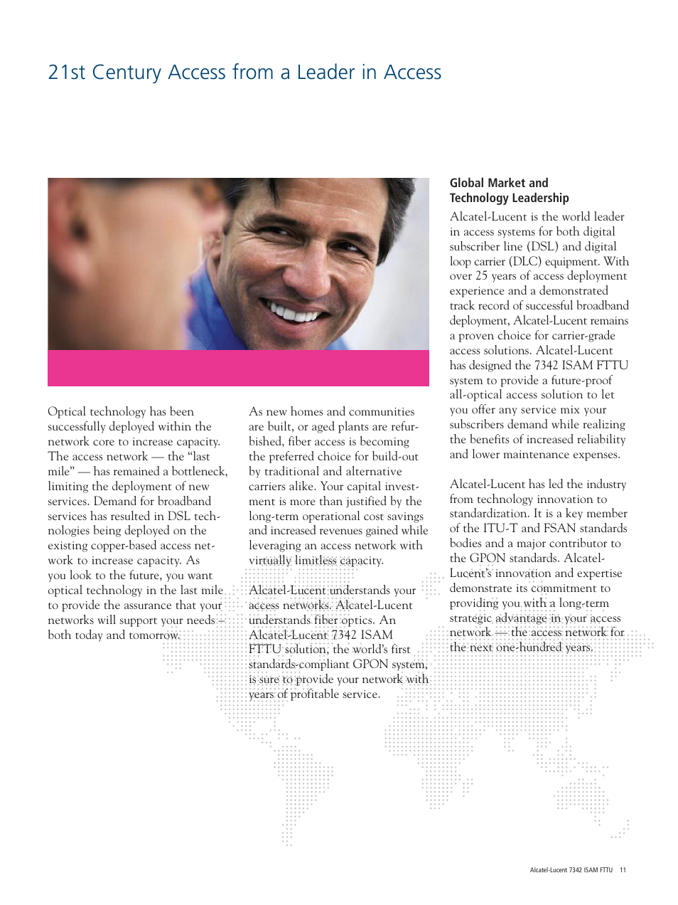 21st century access from a leader in access | Alcatel-Lucent 7342 ISAM FTTU User Manual | Page 11 / 12