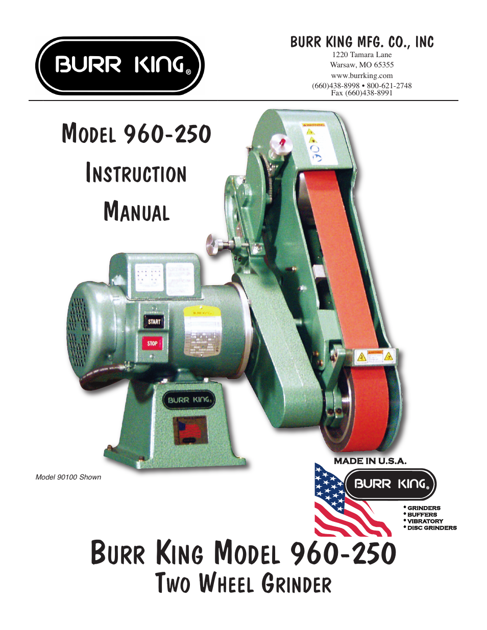 Burr King Model 960-250 User Manual | 18 pages