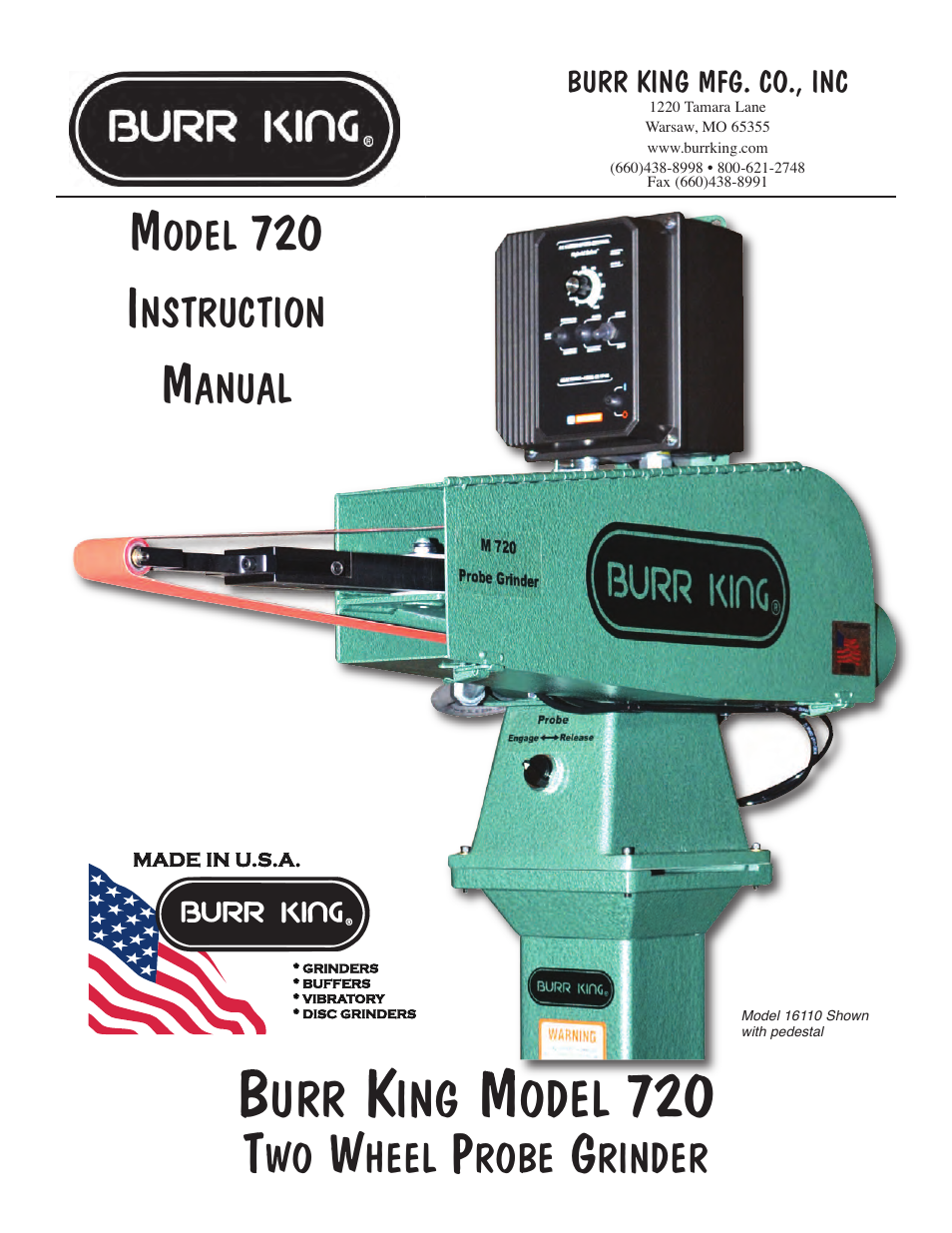 Burr King Model 720 User Manual | 12 pages