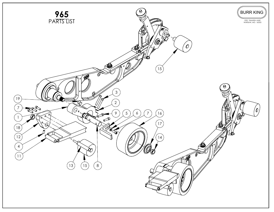 Parts list | Burr King Model 960-272 User Manual | Page 19 / 23