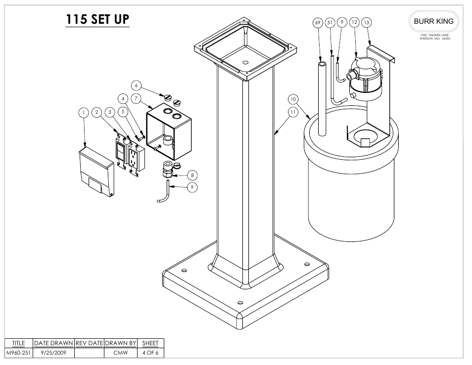 115 set up, Burr king | Burr King Model 960-251 User Manual | Page 18 / 20