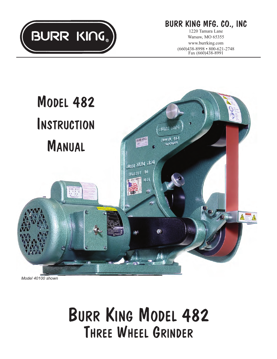 Burr King Model 482 User Manual | 18 pages