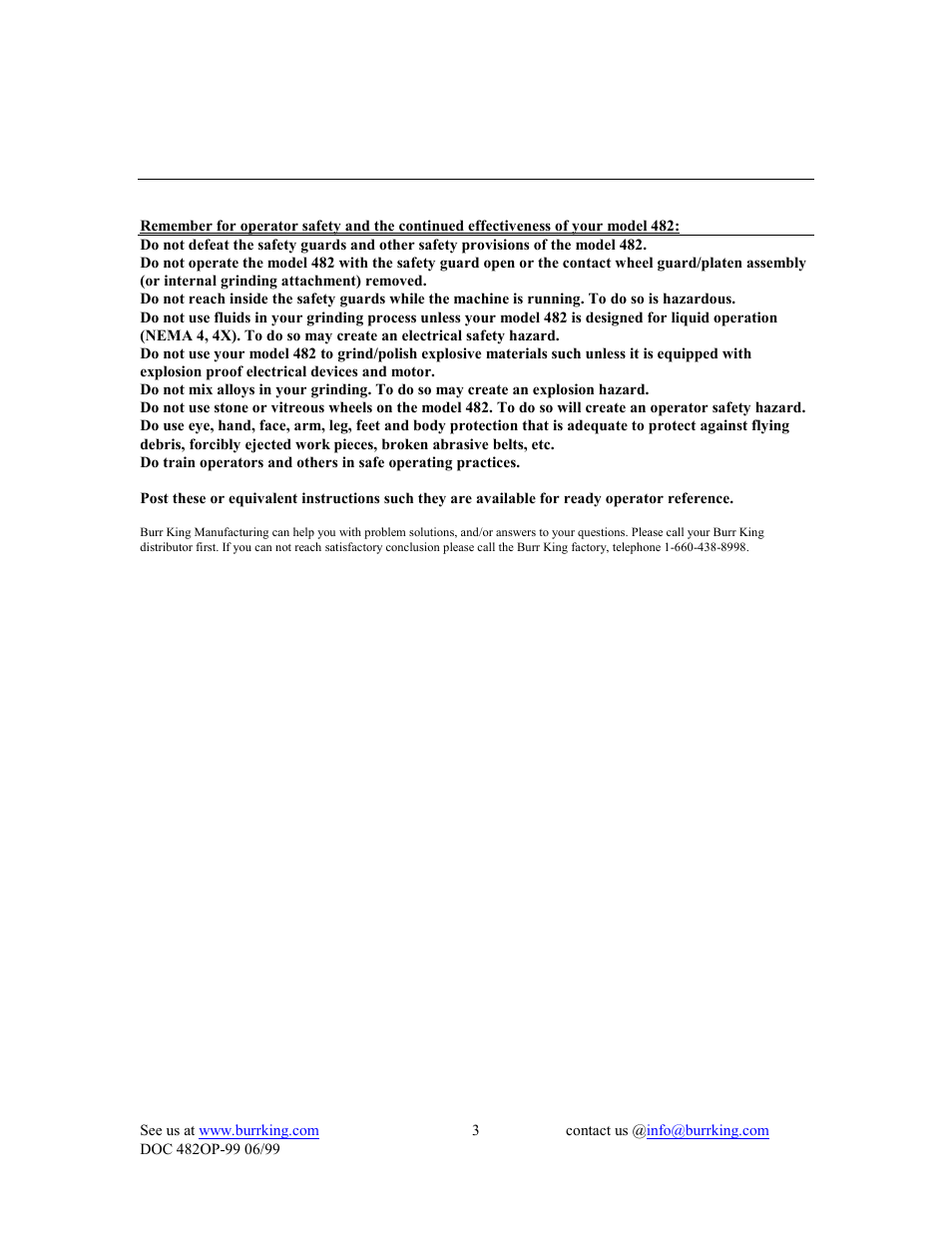 Burr King Model 482 User Manual | Page 11 / 18