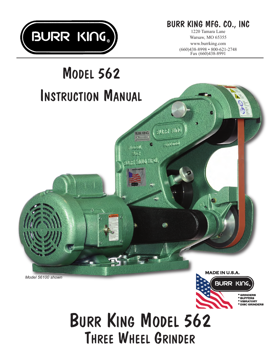Burr King Model 562 User Manual | 16 pages