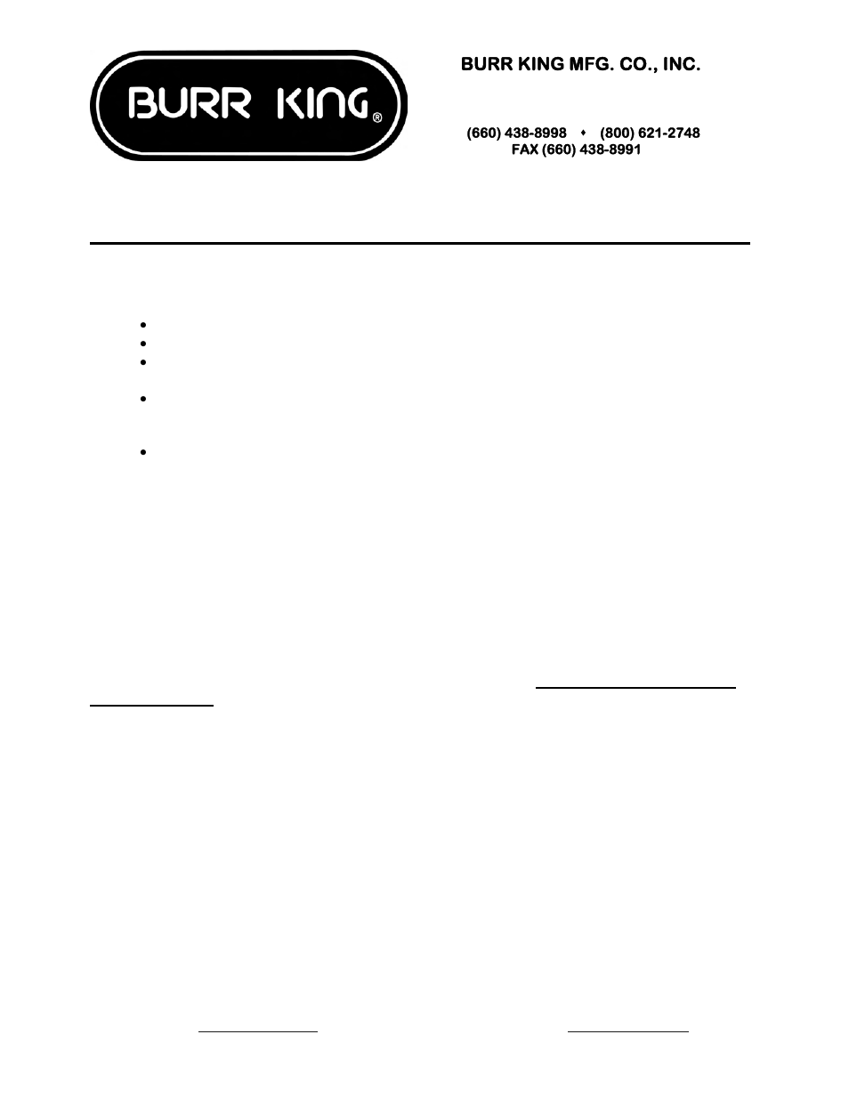 Burr king mfg. co., inc | Burr King Model 960-401 User Manual | Page 11 / 20