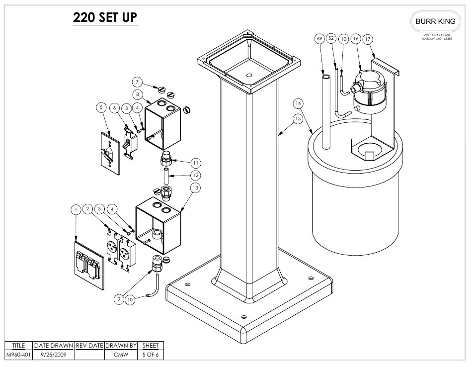 220 set up, Burr king | Burr King Model 960-401 User Manual | Page 19 / 20