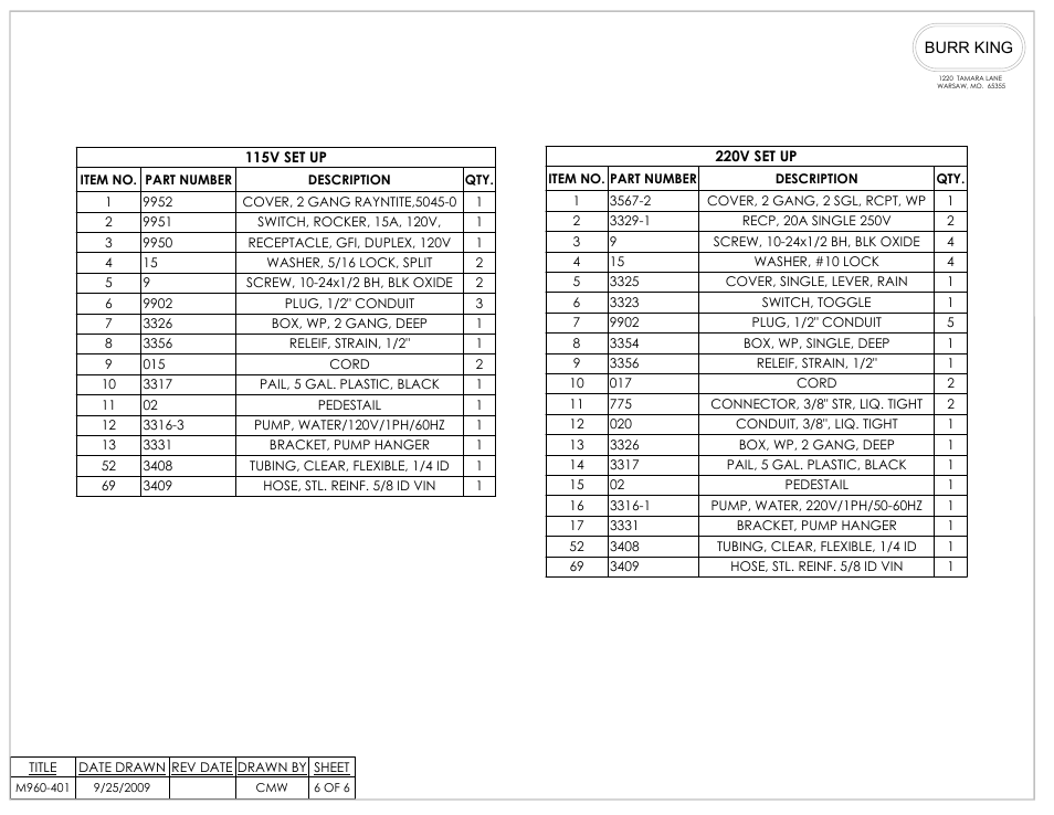 Burr King Model 960-401 User Manual | Page 20 / 20