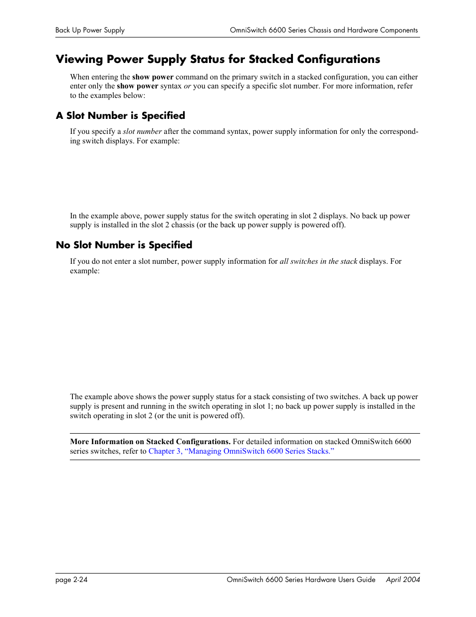 A slot number is specified, No slot number is specified | Alcatel-Lucent Omni 6624 User Manual | Page 44 / 114