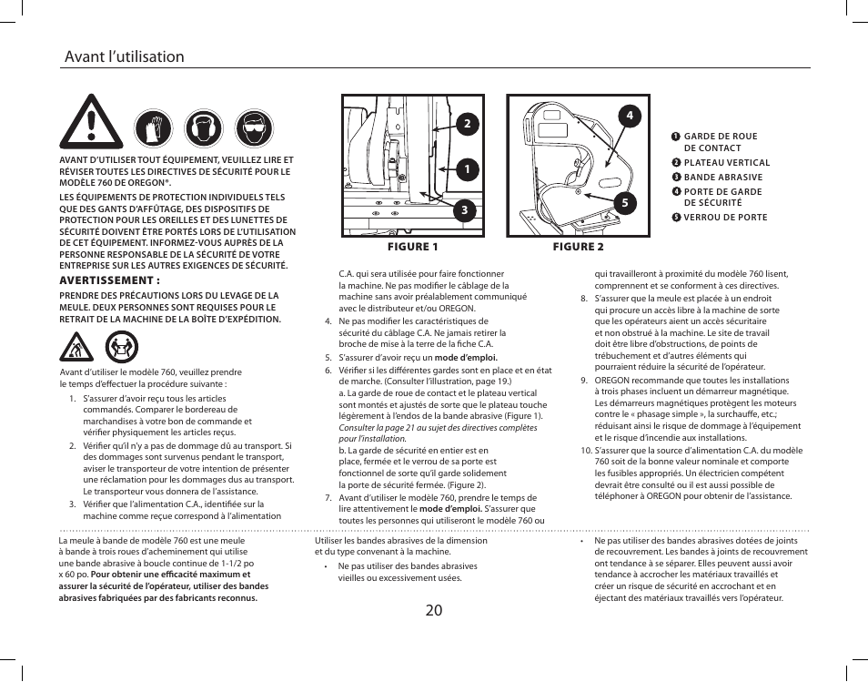 Avant l’utilisation | Burr King Oregon Model 760 With Mower Blade User Manual | Page 20 / 44