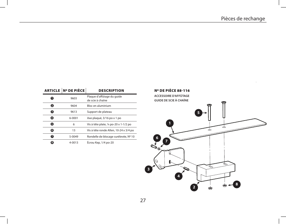 27 pièces de rechange | Burr King Oregon Model 760 With Mower Blade User Manual | Page 27 / 44