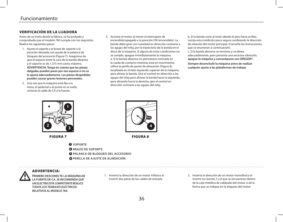 36 funcionamiento | Burr King Oregon Model 760 With Mower Blade User Manual | Page 36 / 44