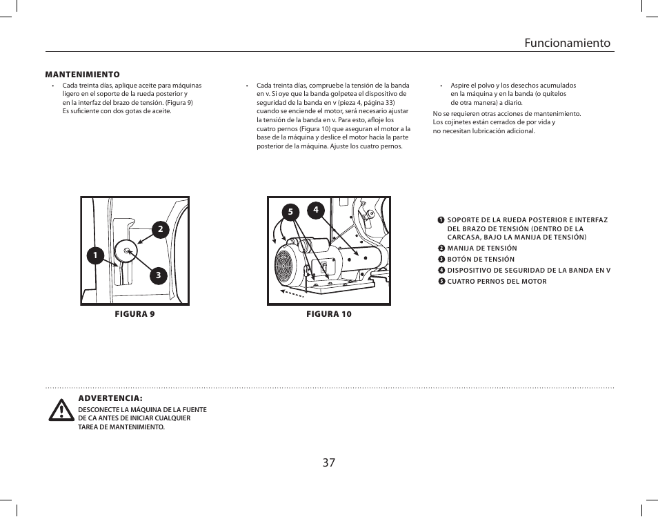 37 funcionamiento | Burr King Oregon Model 760 With Mower Blade User Manual | Page 37 / 44