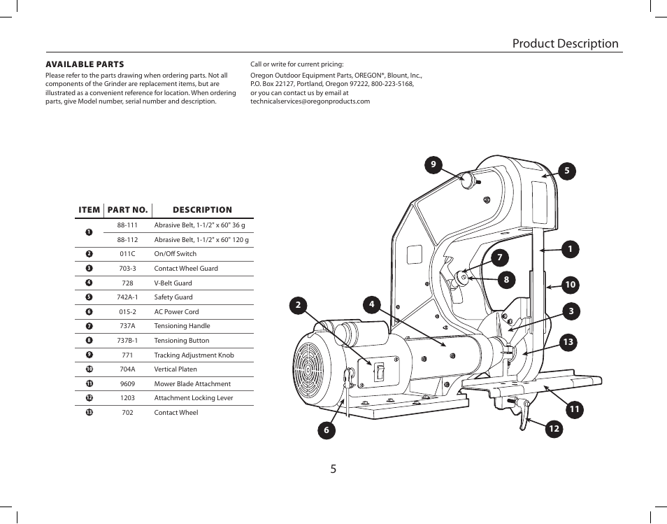 5product description | Burr King Oregon Model 760 With Mower Blade User Manual | Page 5 / 44