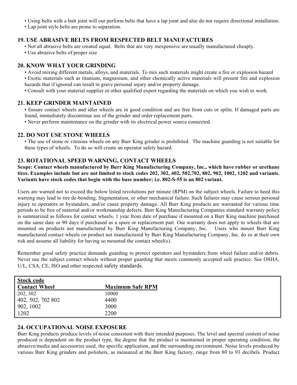 Burr King Model X400 User Manual | Page 7 / 12