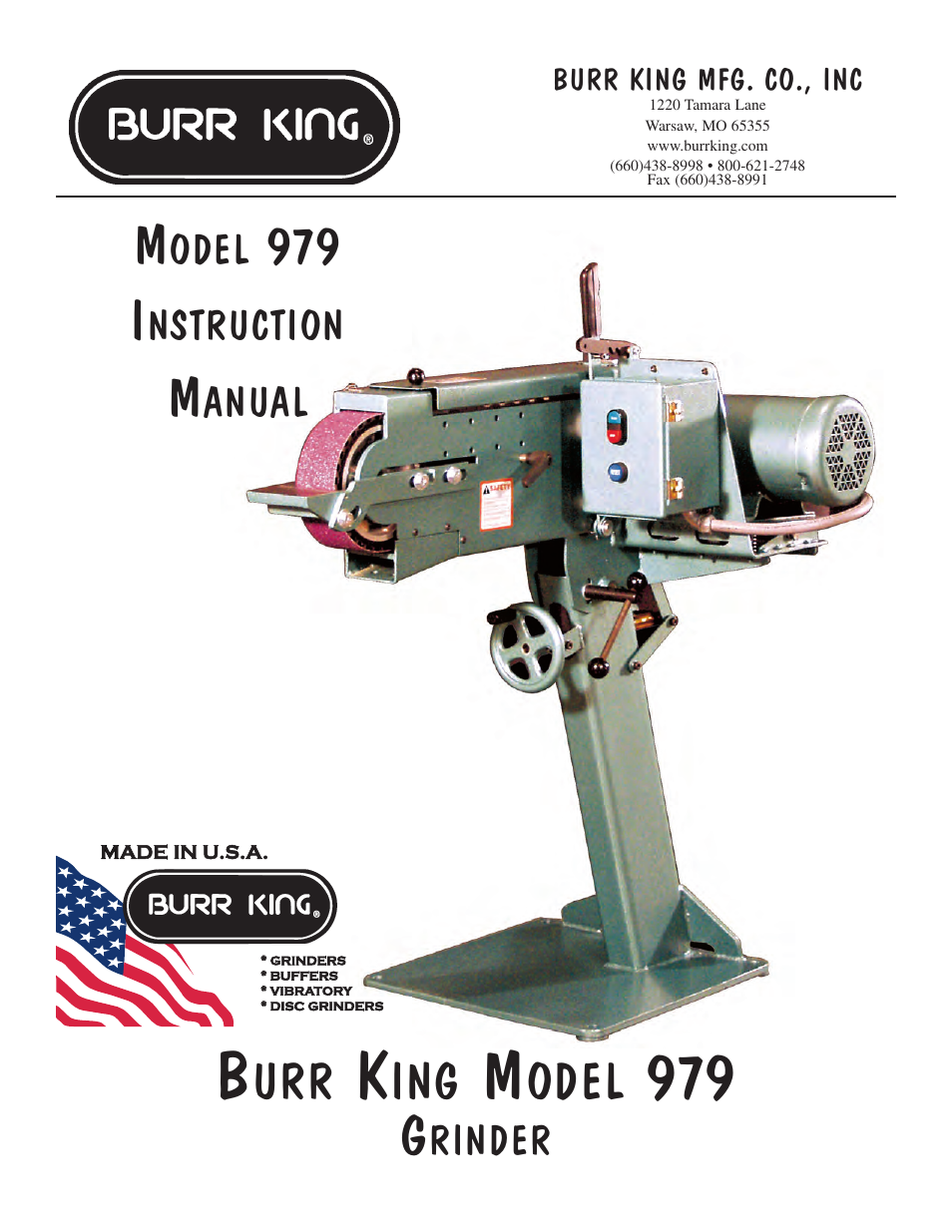 Burr King Model 979 User Manual | 9 pages