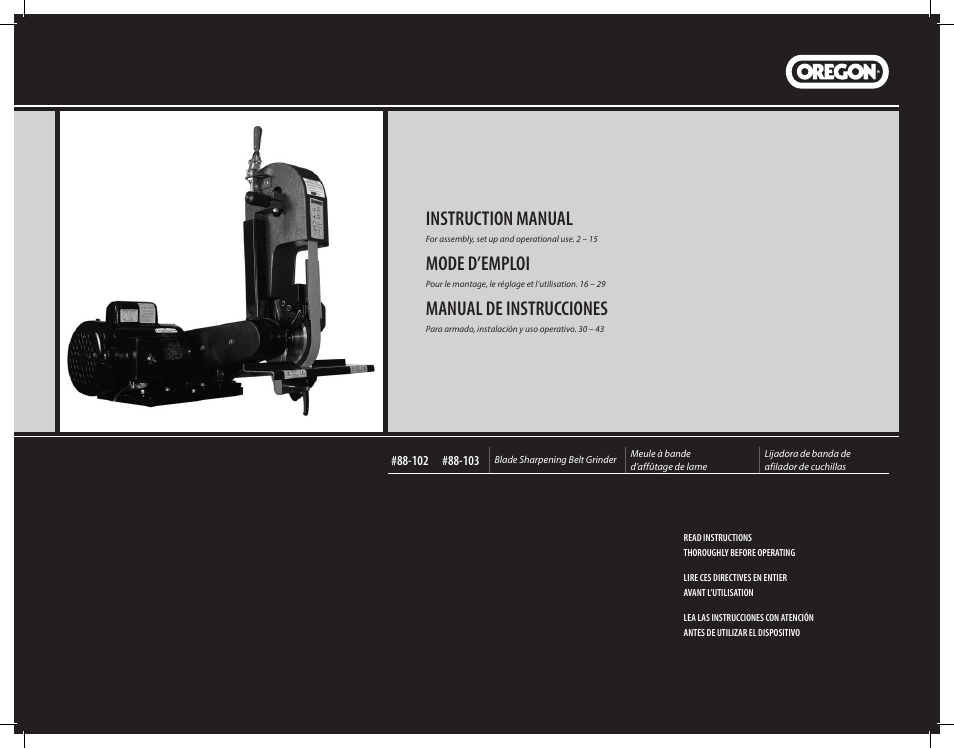 Burr King Oregon Model X400 With Mower Blade User Manual | 44 pages