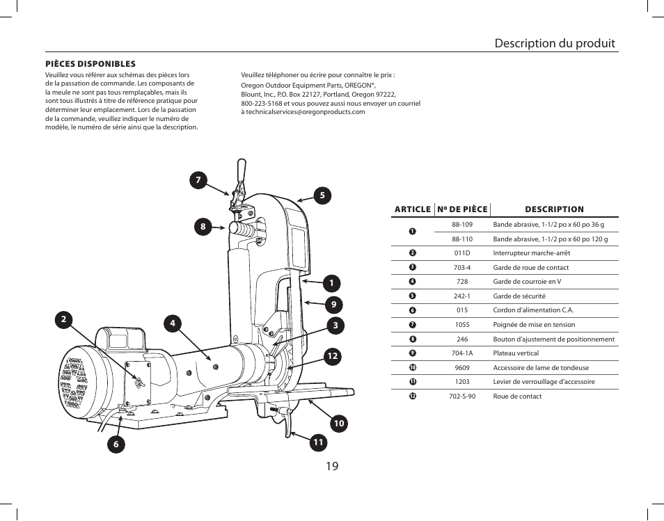 19 description du produit | Burr King Oregon Model X400 With Mower Blade User Manual | Page 19 / 44