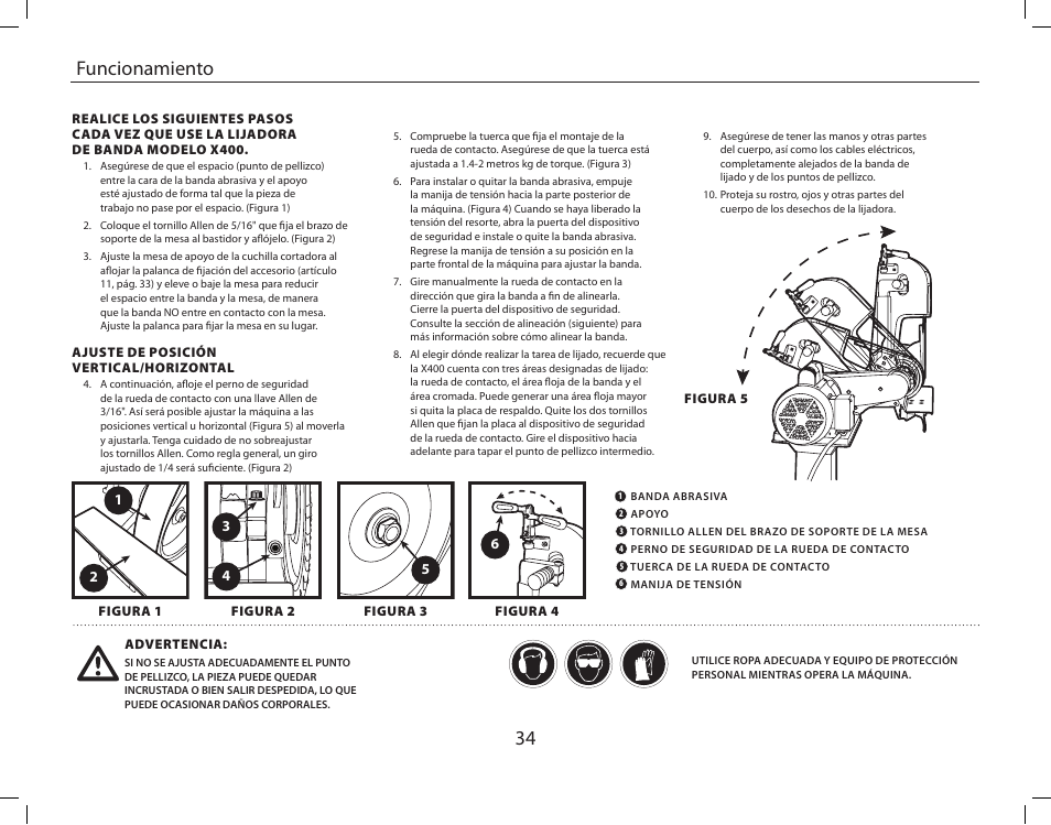 34 funcionamiento | Burr King Oregon Model X400 With Mower Blade User Manual | Page 34 / 44
