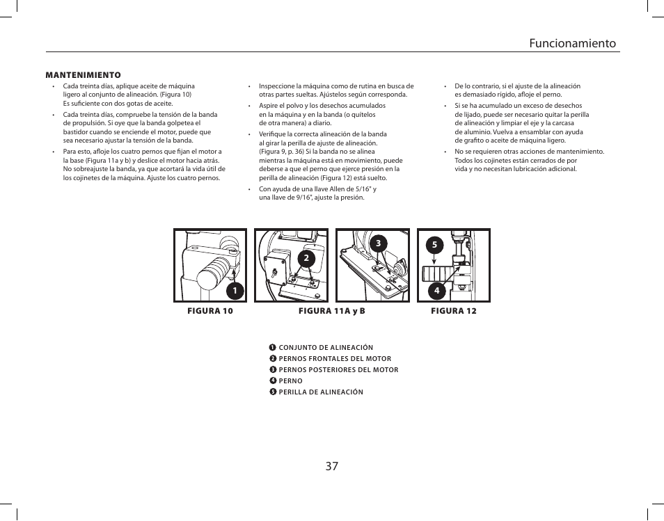 37 funcionamiento | Burr King Oregon Model X400 With Mower Blade User Manual | Page 37 / 44