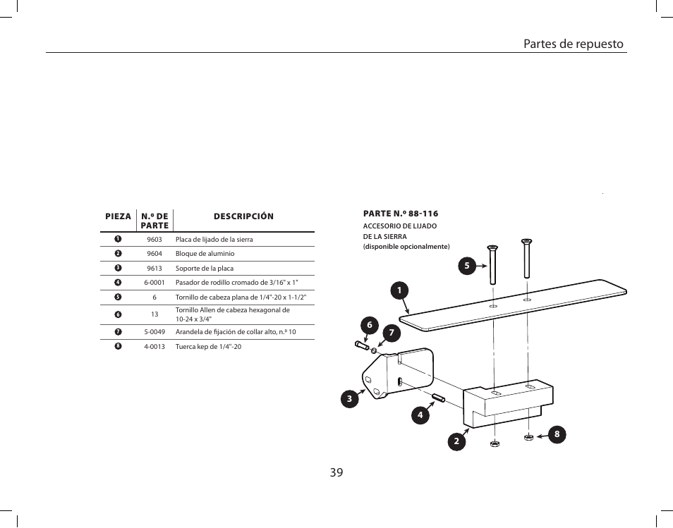 39 partes de repuesto | Burr King Oregon Model X400 With Mower Blade User Manual | Page 39 / 44