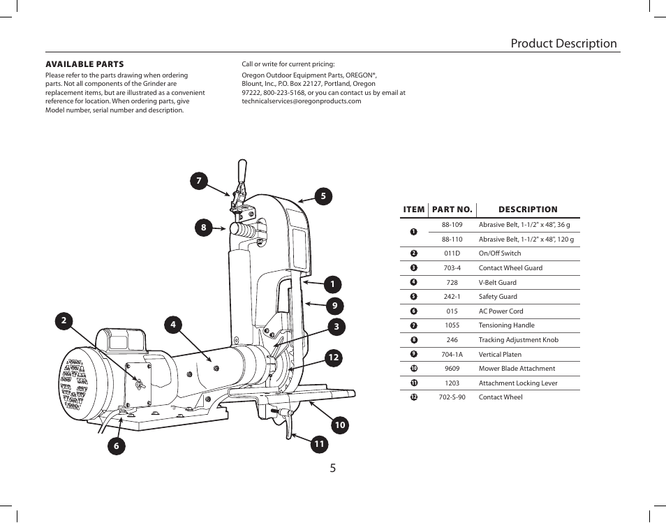 5product description | Burr King Oregon Model X400 With Mower Blade User Manual | Page 5 / 44