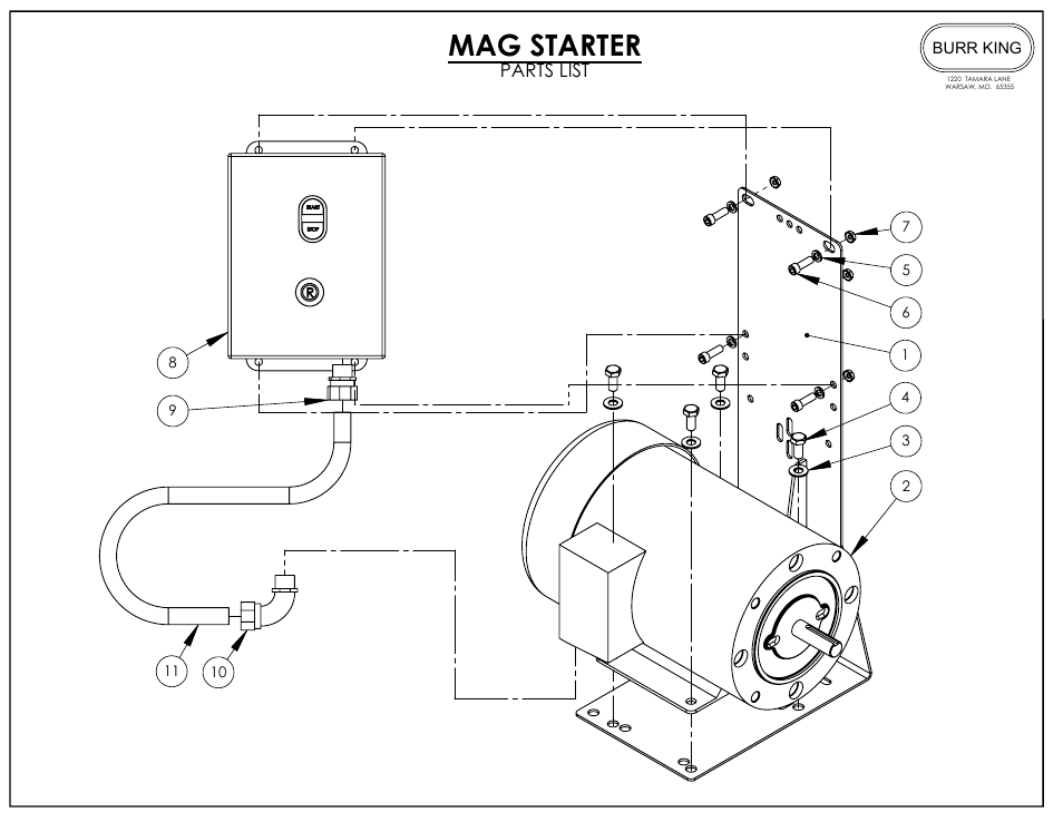 Mag starter | Burr King Model 800 User Manual | Page 17 / 20