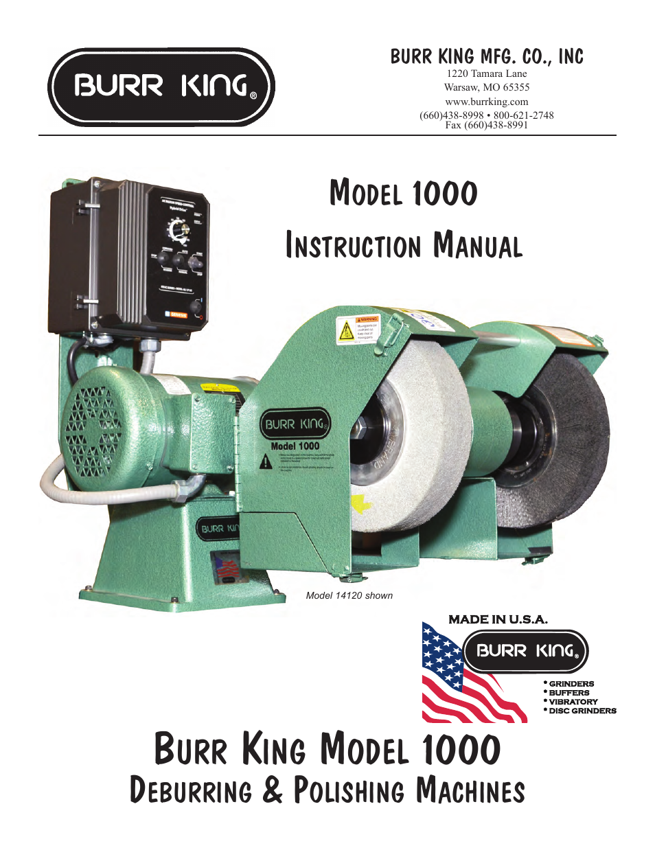 Burr King Model 1000 User Manual | 16 pages