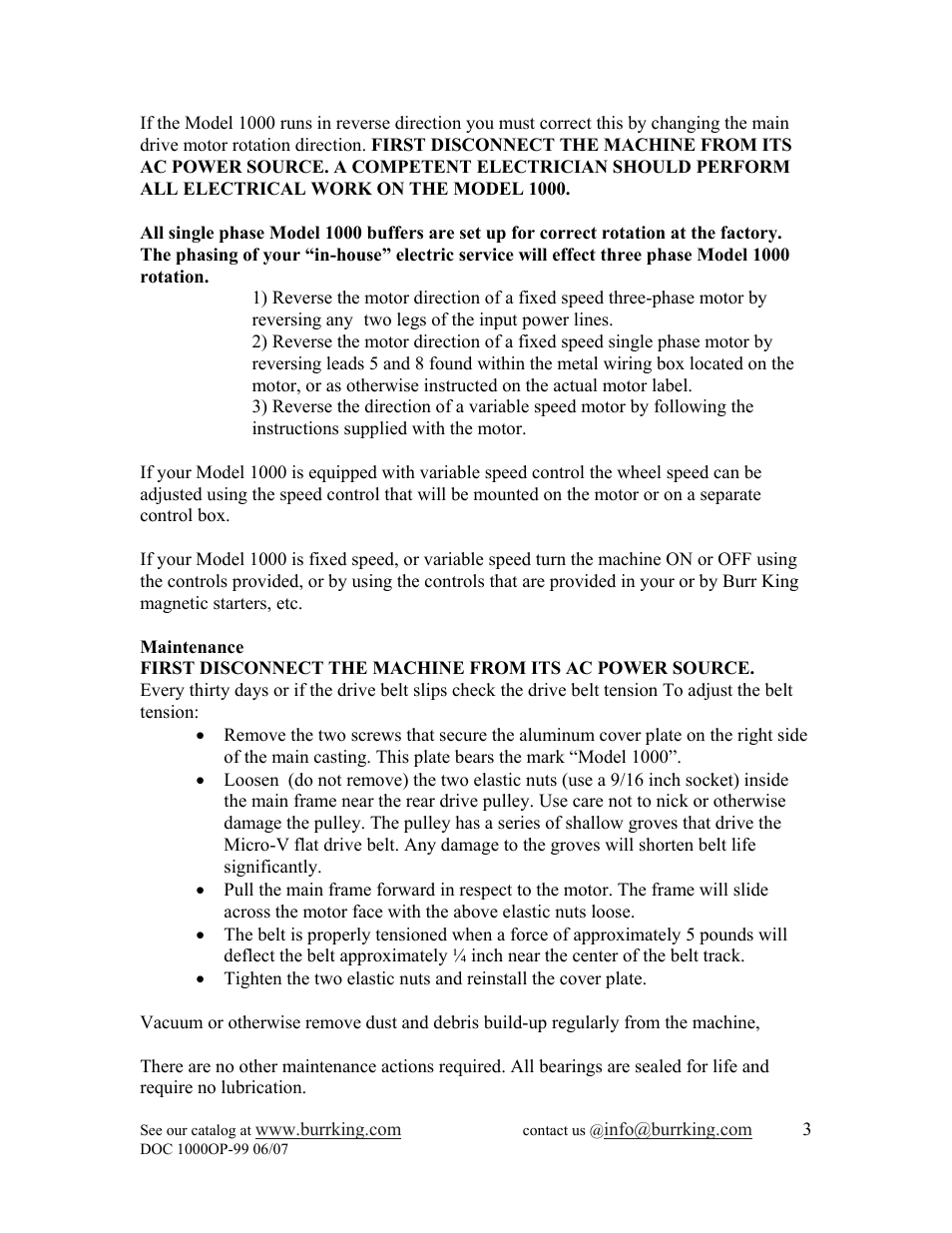 Burr King Model 1000 User Manual | Page 9 / 16