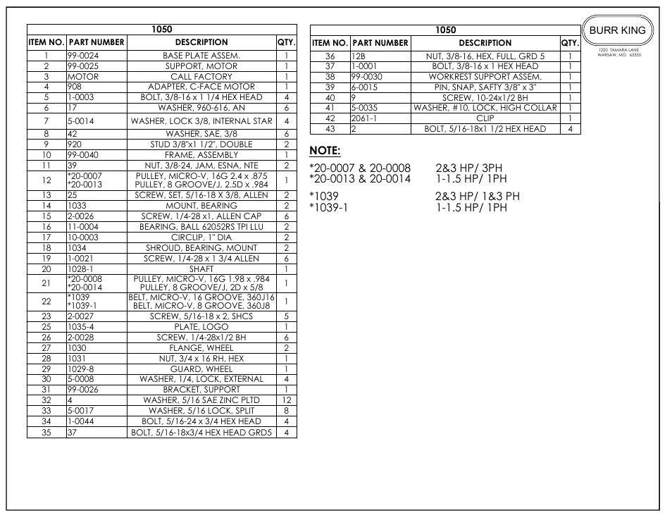 Burr King Model 1050 Tube Finisher User Manual | Page 8 / 13