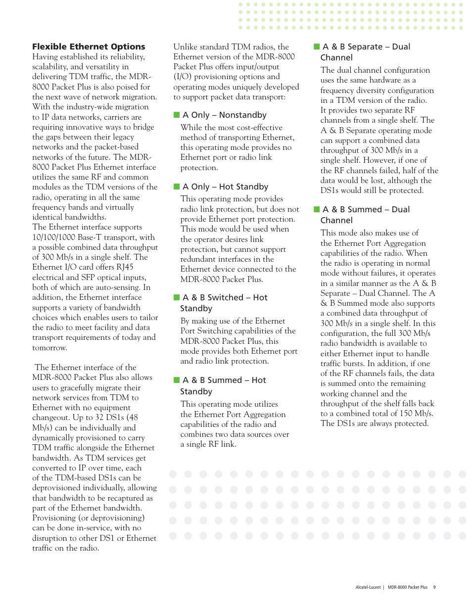 Alcatel-Lucent MDR-8000 User Manual | Page 9 / 16