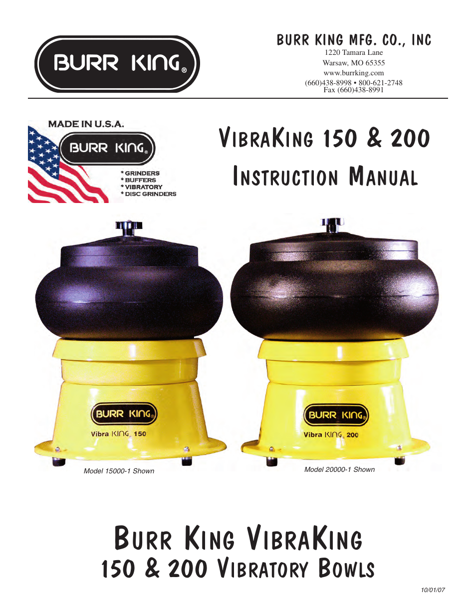 Burr King Model 200s User Manual | 16 pages