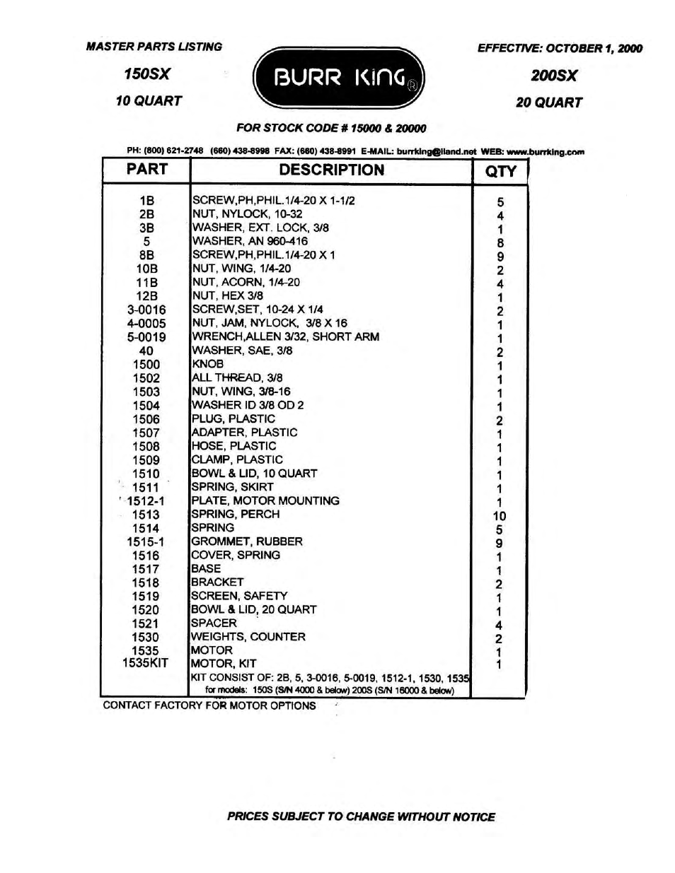 Burr King Model 200sx User Manual | Page 12 / 16