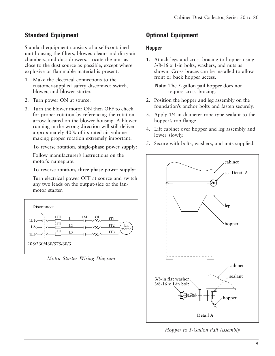 Standard equipment, Optional equipment | Burr King BK75 User Manual | Page 10 / 35