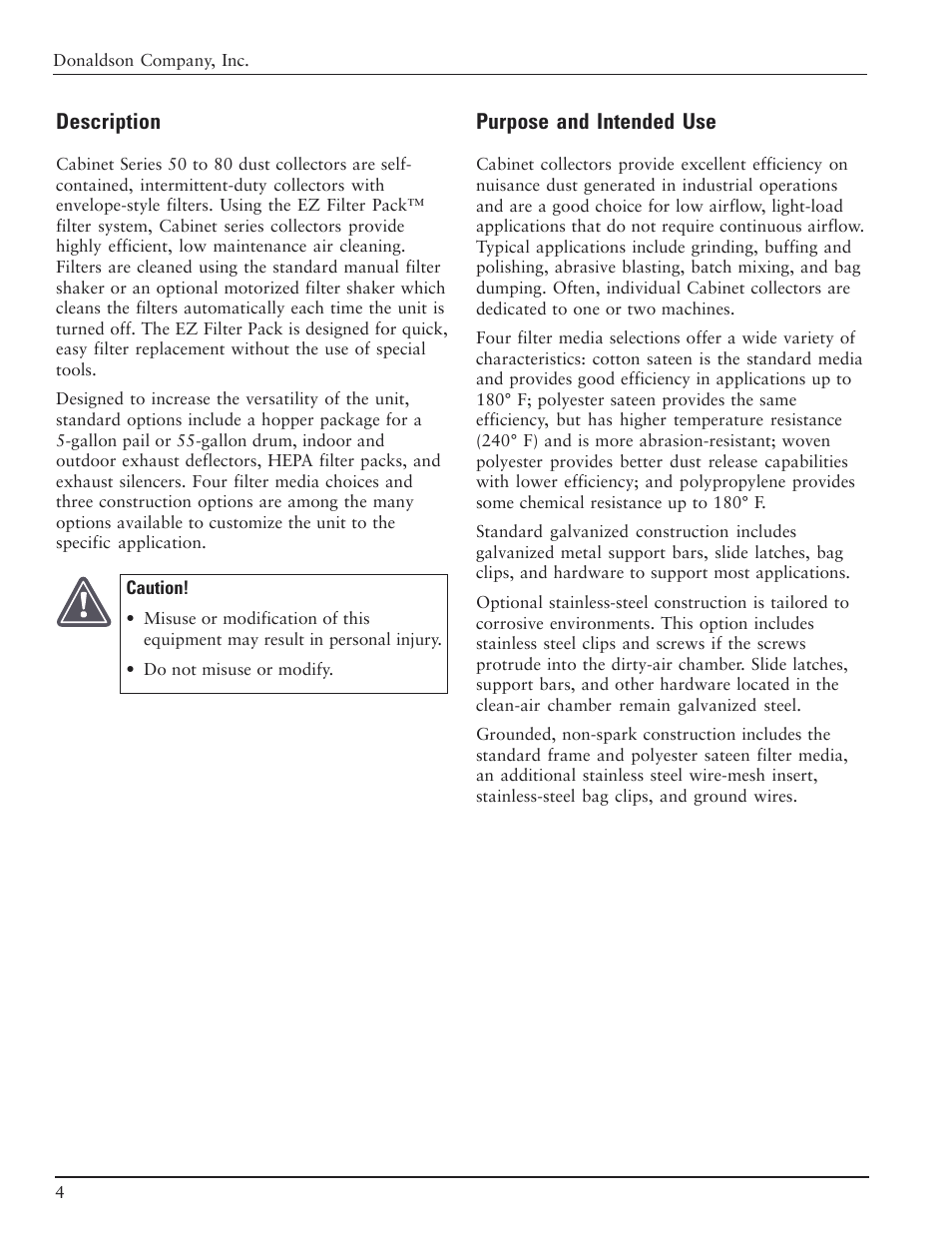 Description, Purpose and intended use, Operation | Inspection on arrival, Installation codes and procedures, Installation, Electrical wiring, Rigging instructions, Hoisting information | Burr King BK75 User Manual | Page 5 / 35