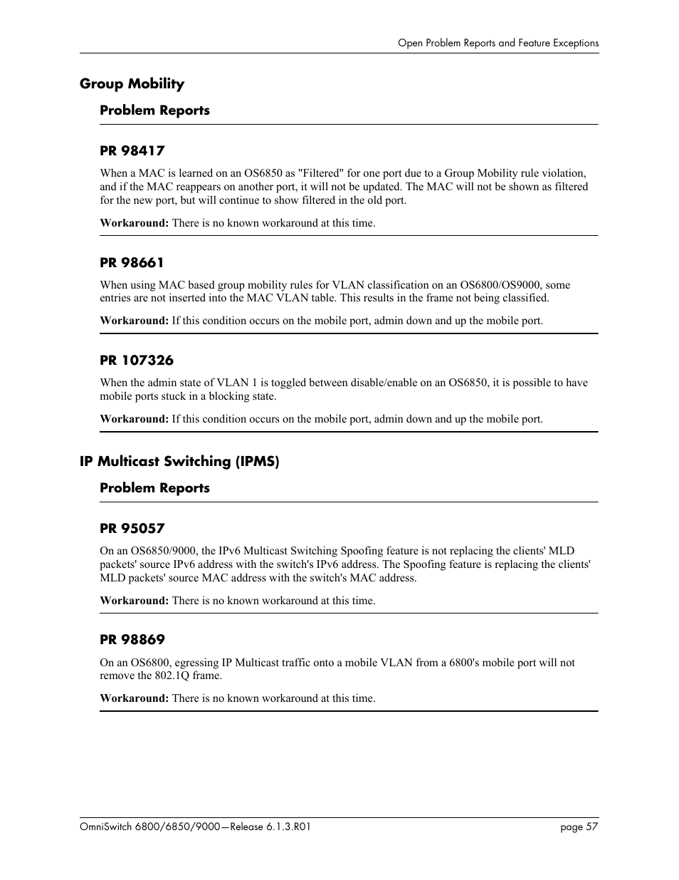 Group mobility, Ip multicast switching (ipms) | Alcatel-Lucent 6850 User Manual | Page 57 / 86