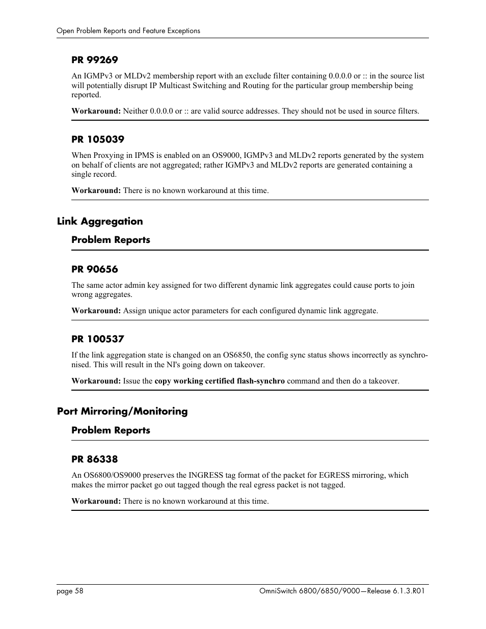 Link aggregation, Port mirroring/monitoring | Alcatel-Lucent 6850 User Manual | Page 58 / 86
