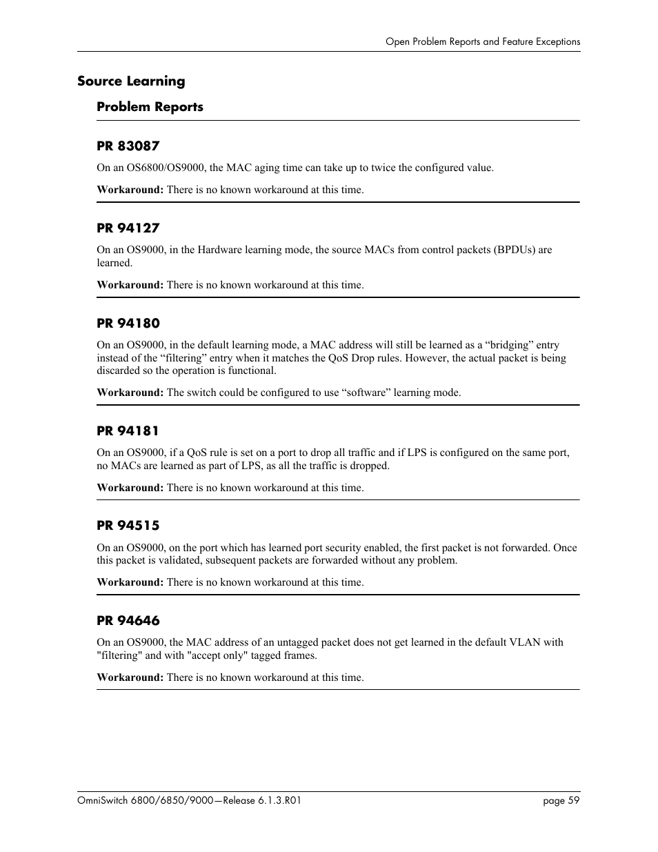 Source learning | Alcatel-Lucent 6850 User Manual | Page 59 / 86