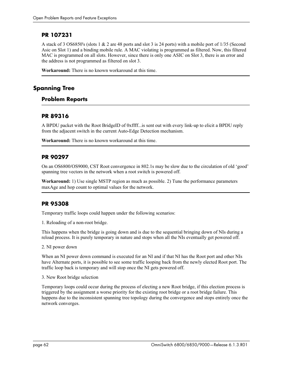 Spanning tree | Alcatel-Lucent 6850 User Manual | Page 62 / 86