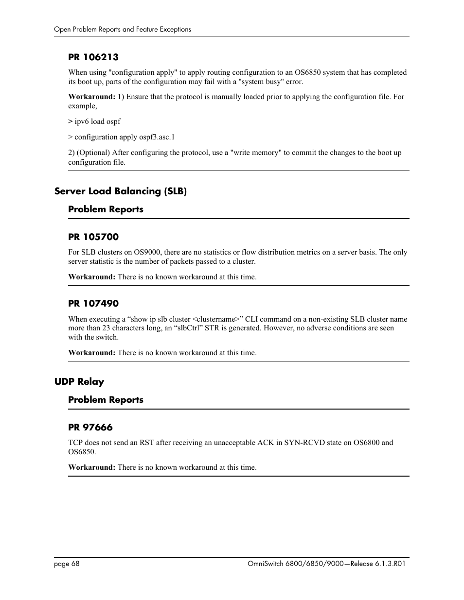 Server load balancing (slb), Udp relay | Alcatel-Lucent 6850 User Manual | Page 68 / 86