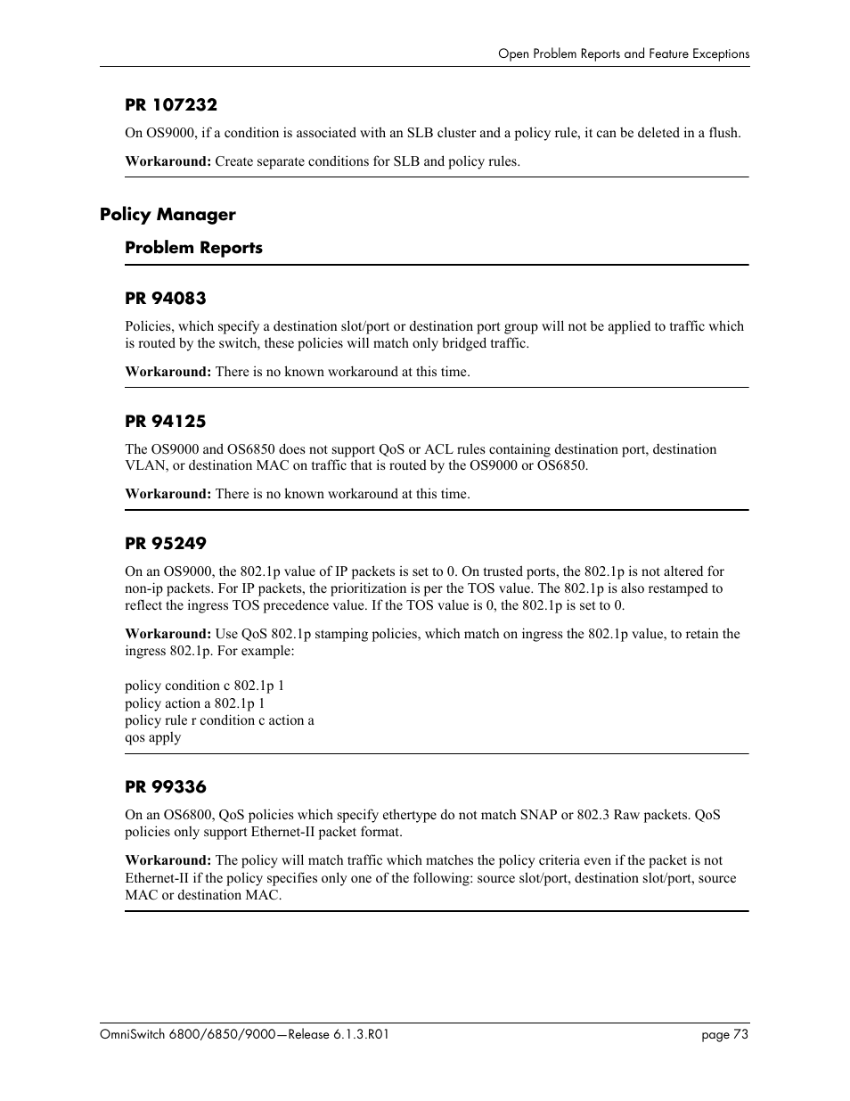 Policy manager | Alcatel-Lucent 6850 User Manual | Page 73 / 86