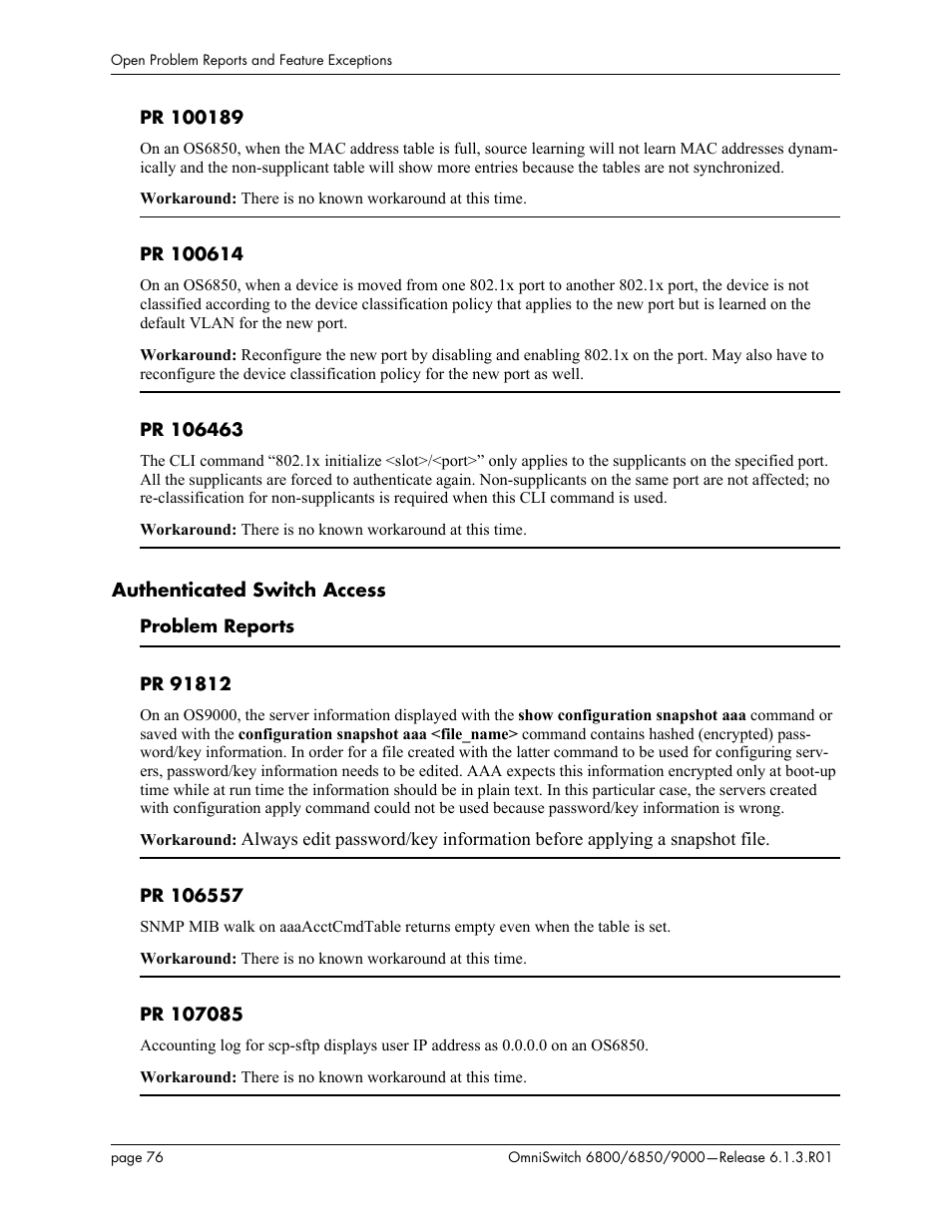 Authenticated switch access | Alcatel-Lucent 6850 User Manual | Page 76 / 86