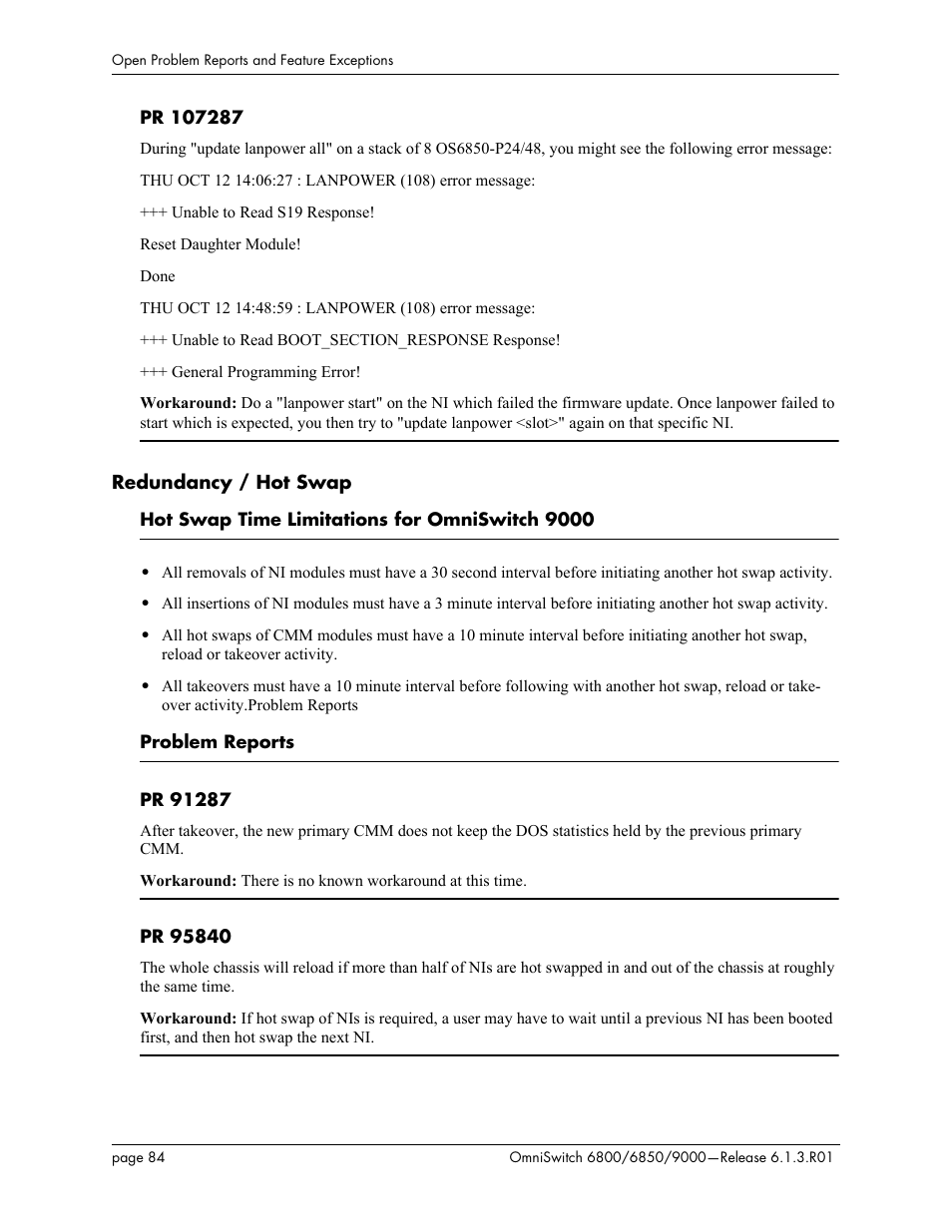 Redundancy / hot swap | Alcatel-Lucent 6850 User Manual | Page 84 / 86