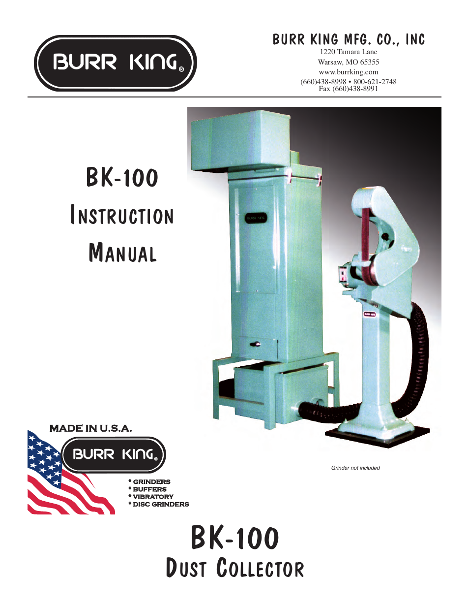Burr King BK100 User Manual | 11 pages
