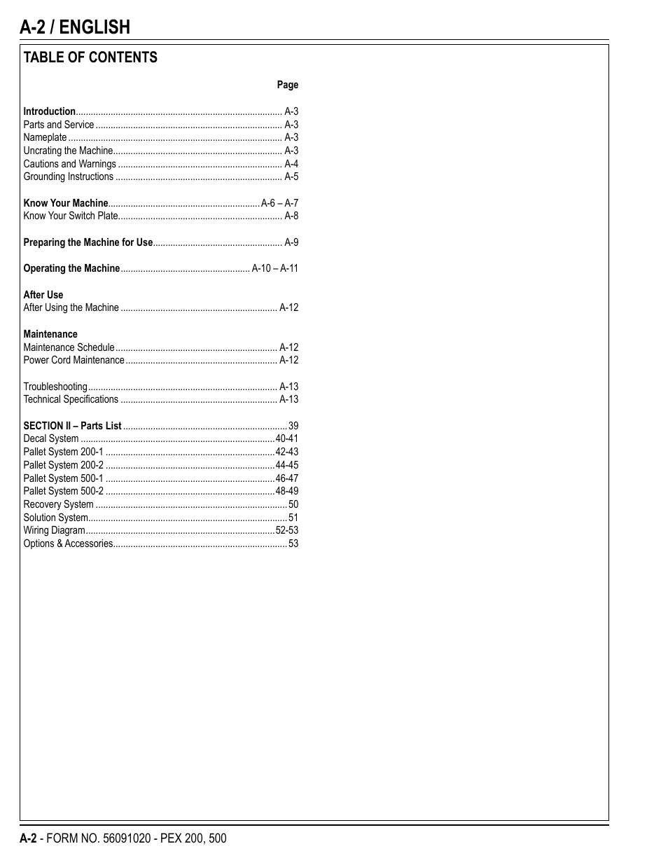 U.S. Products PEX 500 User Manual | Page 2 / 56