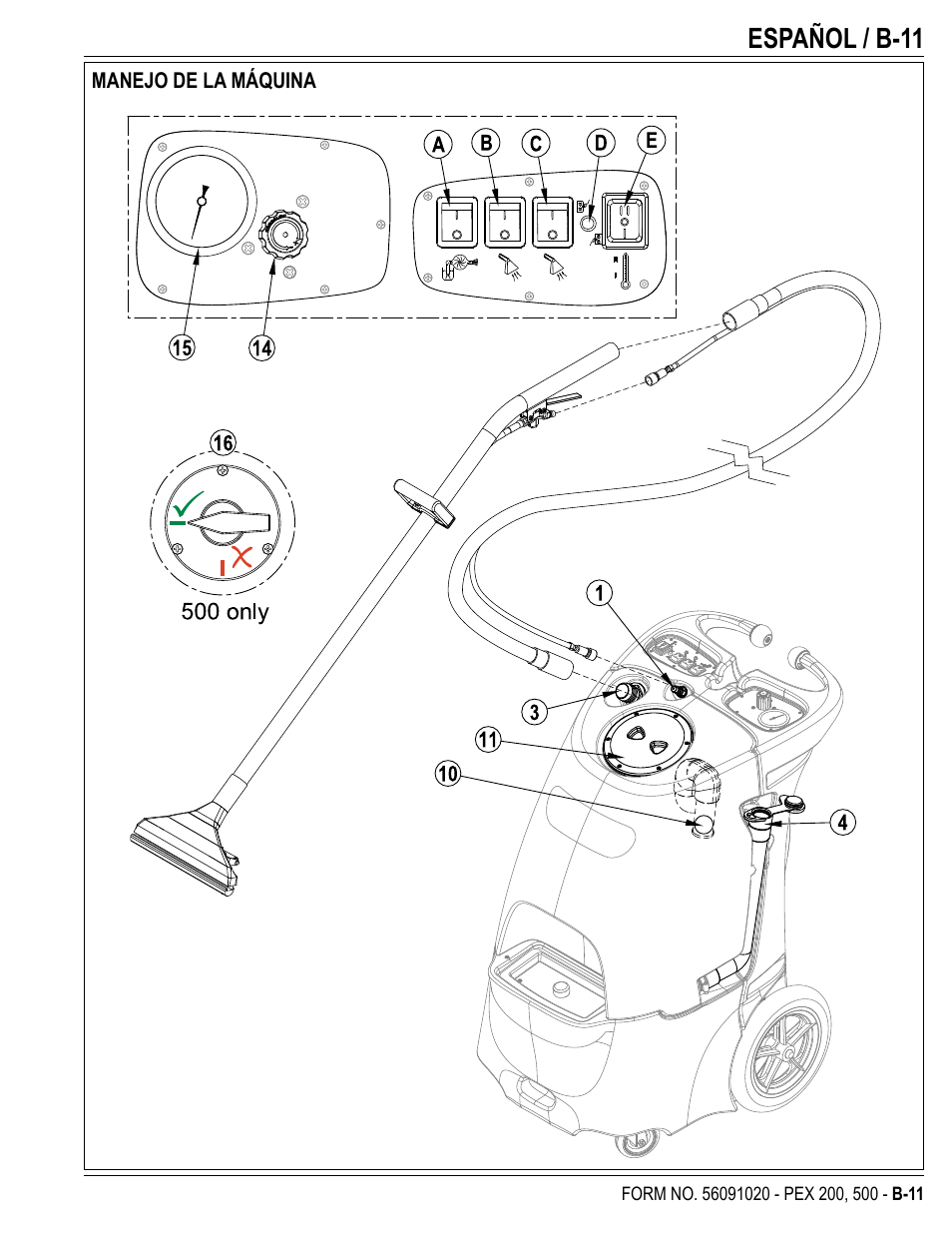 Español / b-11 | U.S. Products PEX 500 User Manual | Page 23 / 56